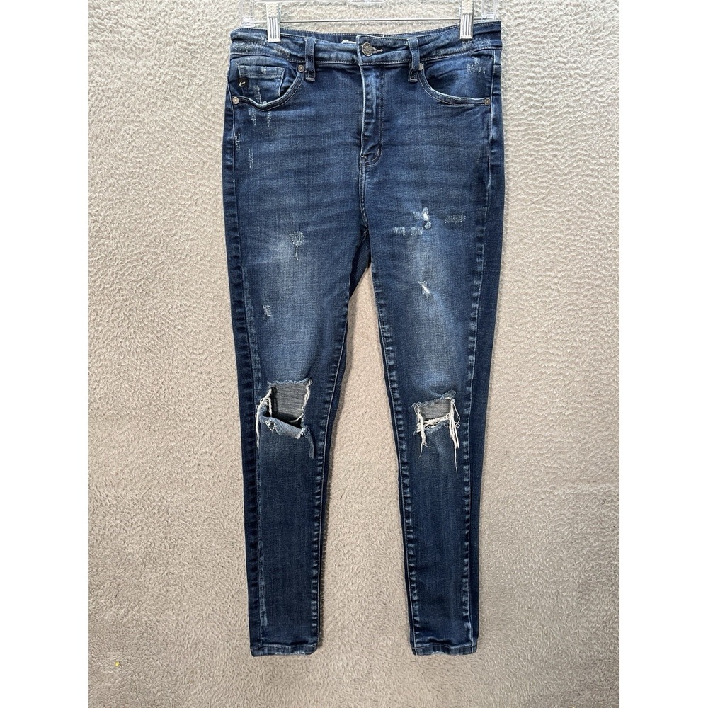 KanCan Jeans Womens‎ 9/28 Blue Hilarie High Rise Super Skinny Stretch Preppy